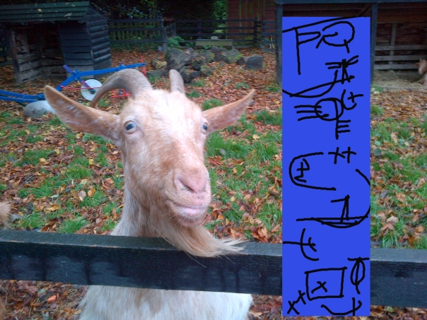 Self Portrait With Goat Or Self Portrait With Blue Box